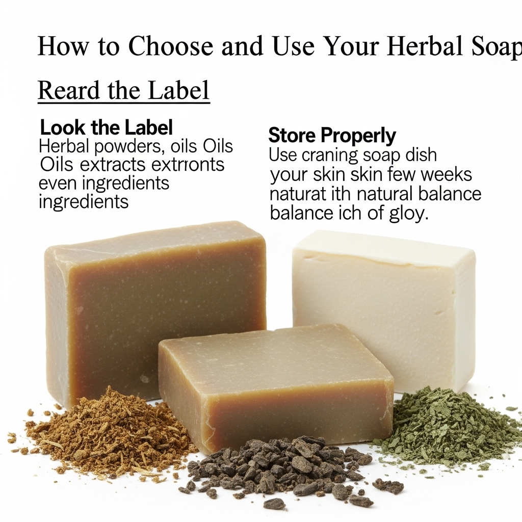 Aesthetic bathroom shelf with herbal soaps, cotton towel, and indoor plant